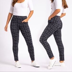 Betabrand Journey Skinny Pants Shibori Pattern Ankle Length Gray Small